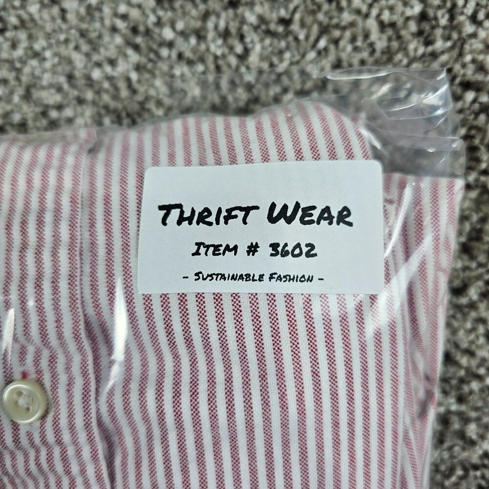 Ralph Lauren Shirt Mens XL Peach White Striped Oxford Long Sleeve Flesh Preppy - Picture 11 of 11